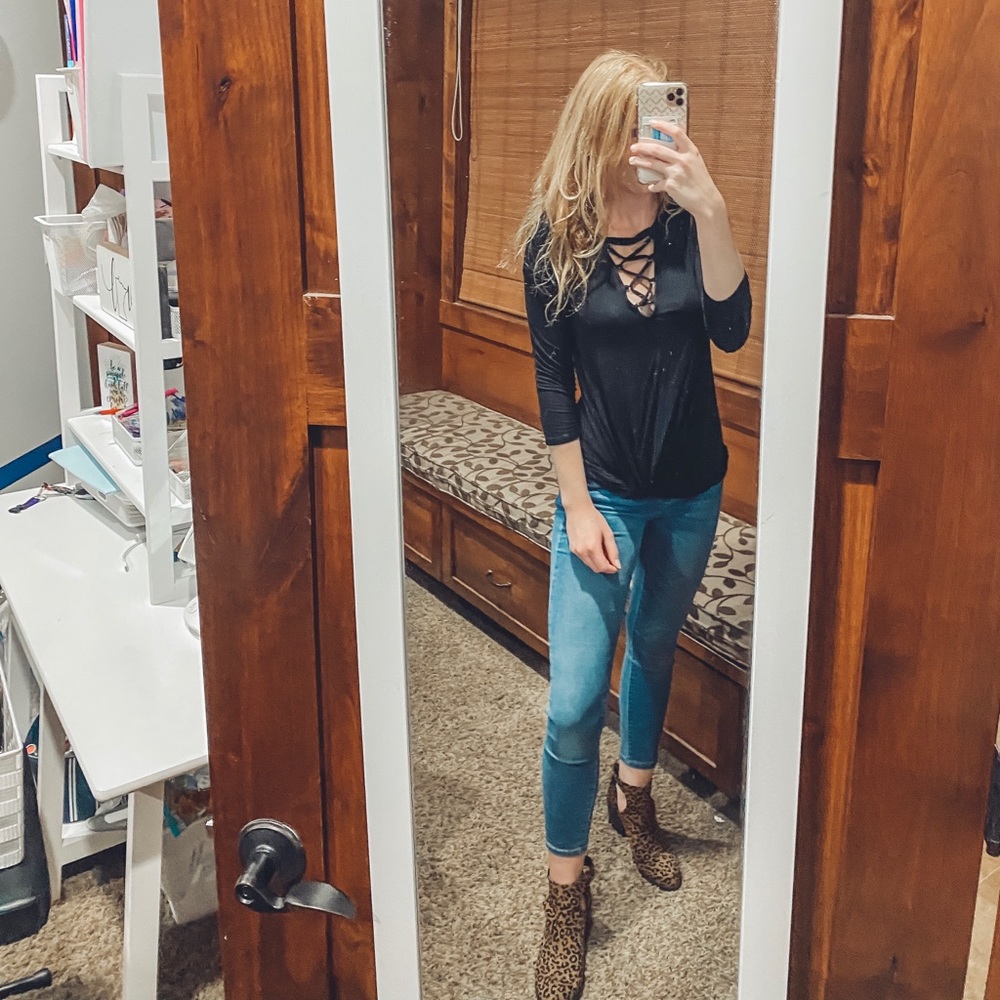 Lattice Black Sexy Top